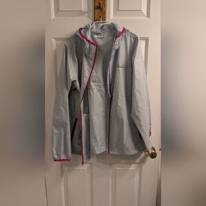 Columbia Women's Lightweight Rain Jacket Gray And Pink (EUC)